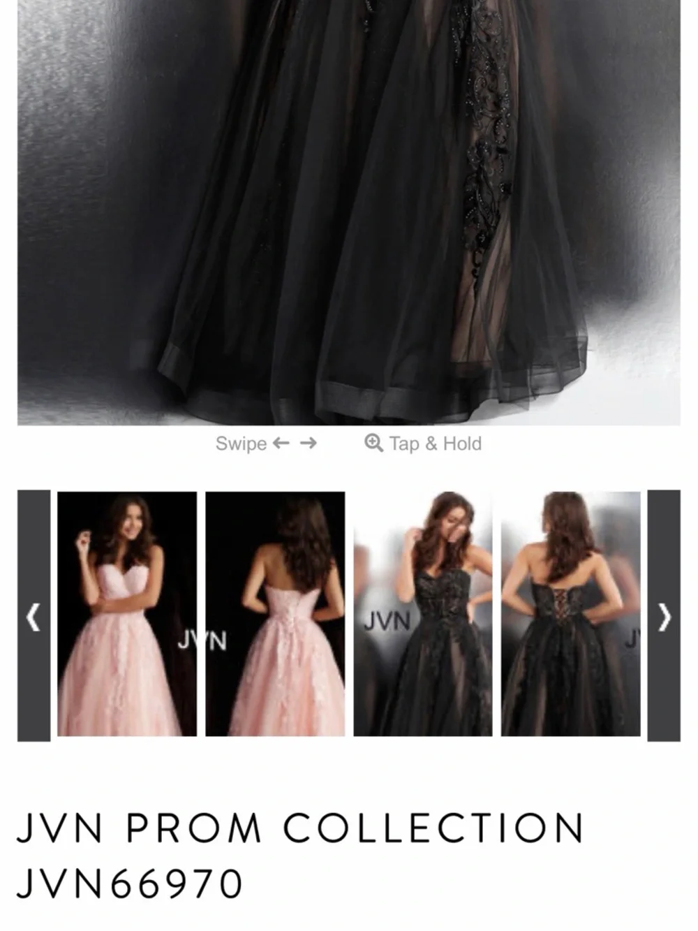 Jovani Black Strapless Beaded Lace Ball Gown - Picture 5 of 5